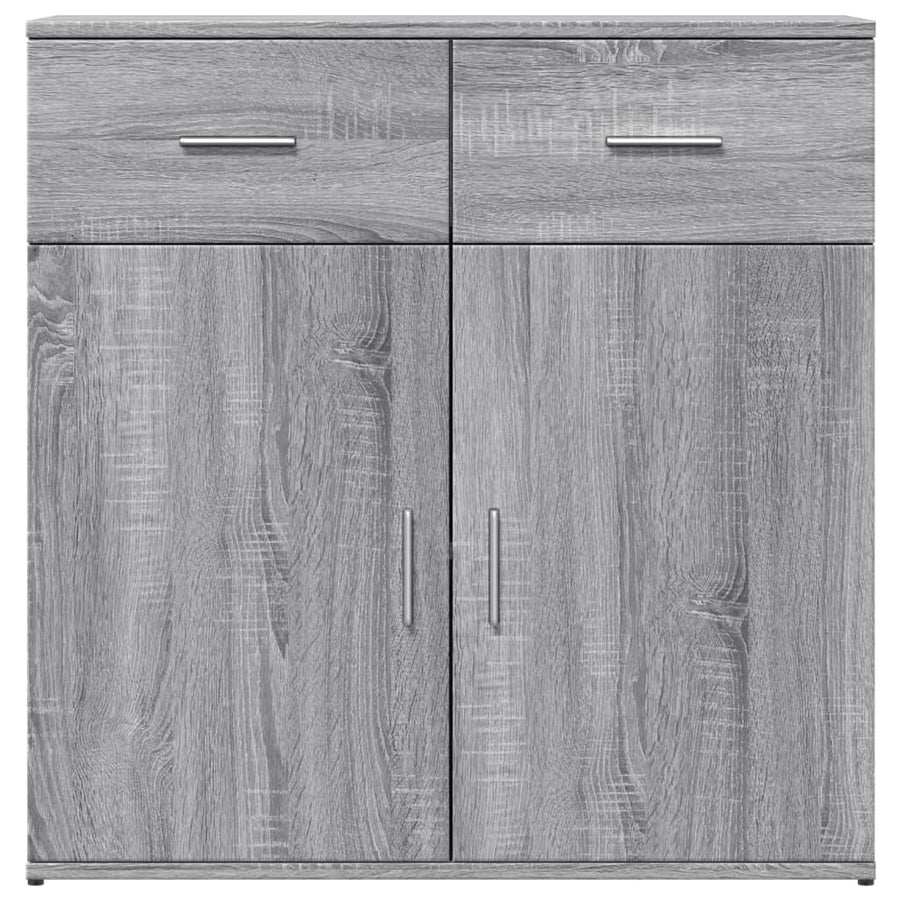 Dressoirs 2 st 79x38x80 cm bewerkt hout grijs sonoma eikenkleur