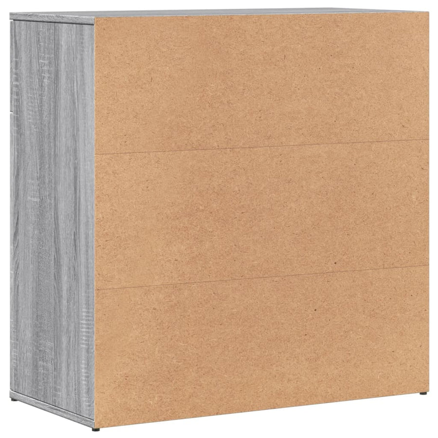 Dressoirs 2 st 79x38x80 cm bewerkt hout grijs sonoma eikenkleur