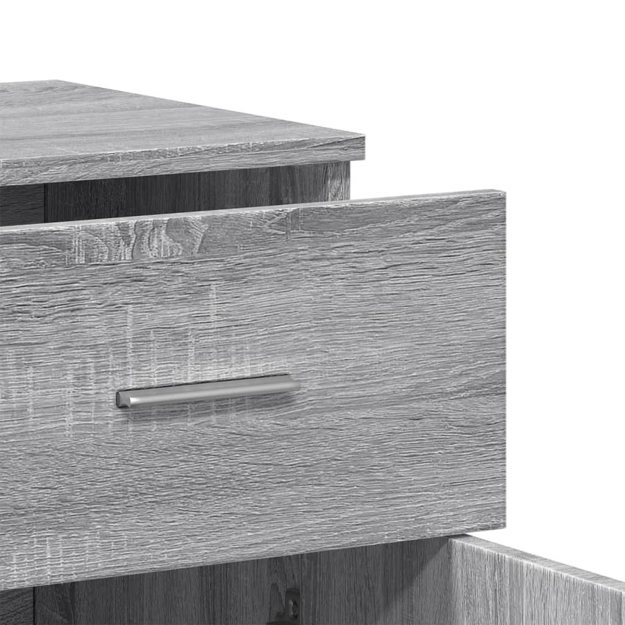 Dressoirs 2 st 79x38x80 cm bewerkt hout grijs sonoma eikenkleur