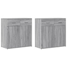 Sideboards 2 pcs 79x38x80 cm engineered wood grey sonoma oak colour