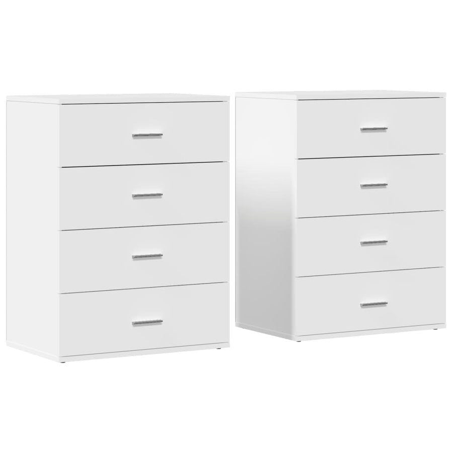 Dressoirs 2 st 60x39x80 cm bewerkt hout wit