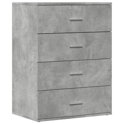 Dressoirs 2 st 60x39x80 cm bewerkt hout betongrijs