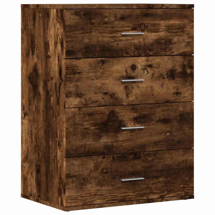 Dressoirs 2 st 60x39x80 cm bewerkt hout gerookt eikenkleurig