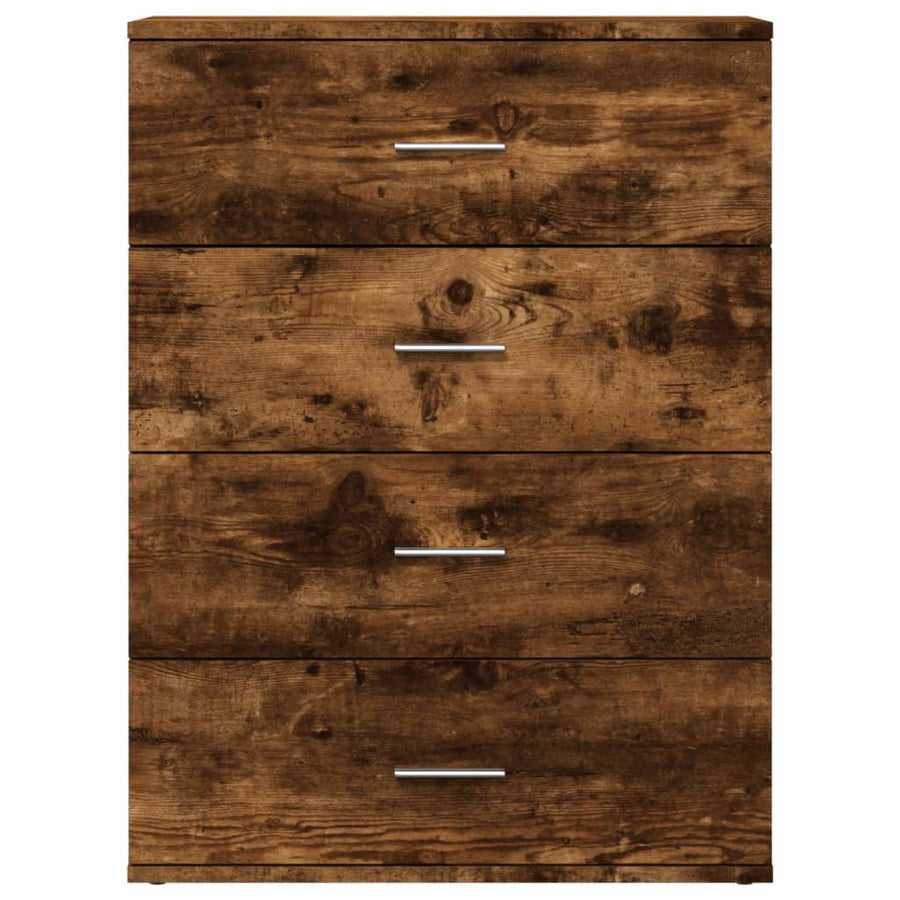 Dressoirs 2 st 60x39x80 cm bewerkt hout gerookt eikenkleurig
