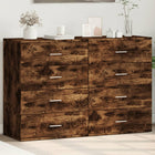 Sideboards 2 pcs 60x39x80 cm engineered wood smoked oak-colored