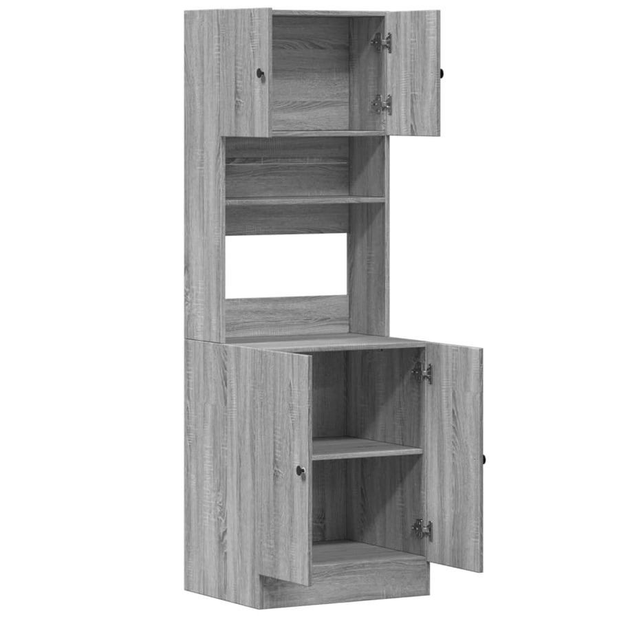 Keukenkast 60x50x180 cm bewerkt hout grijs sonoma eiken