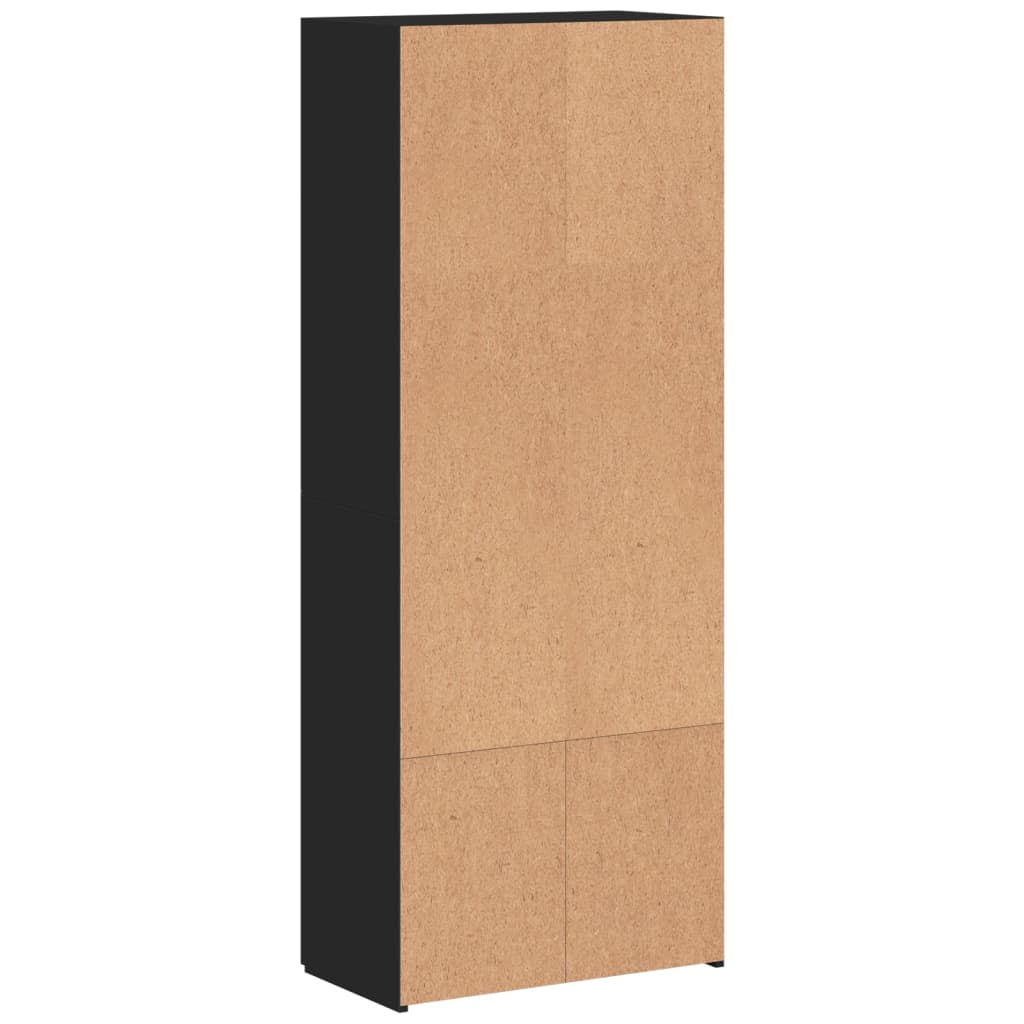 Archiefkast 60x32x153 cm bewerkt hout zwart