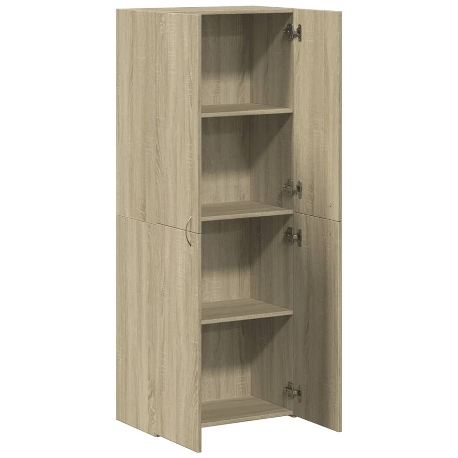 Archiefkast 60x32x153 cm bewerkt hout sonoma eikenkleurig