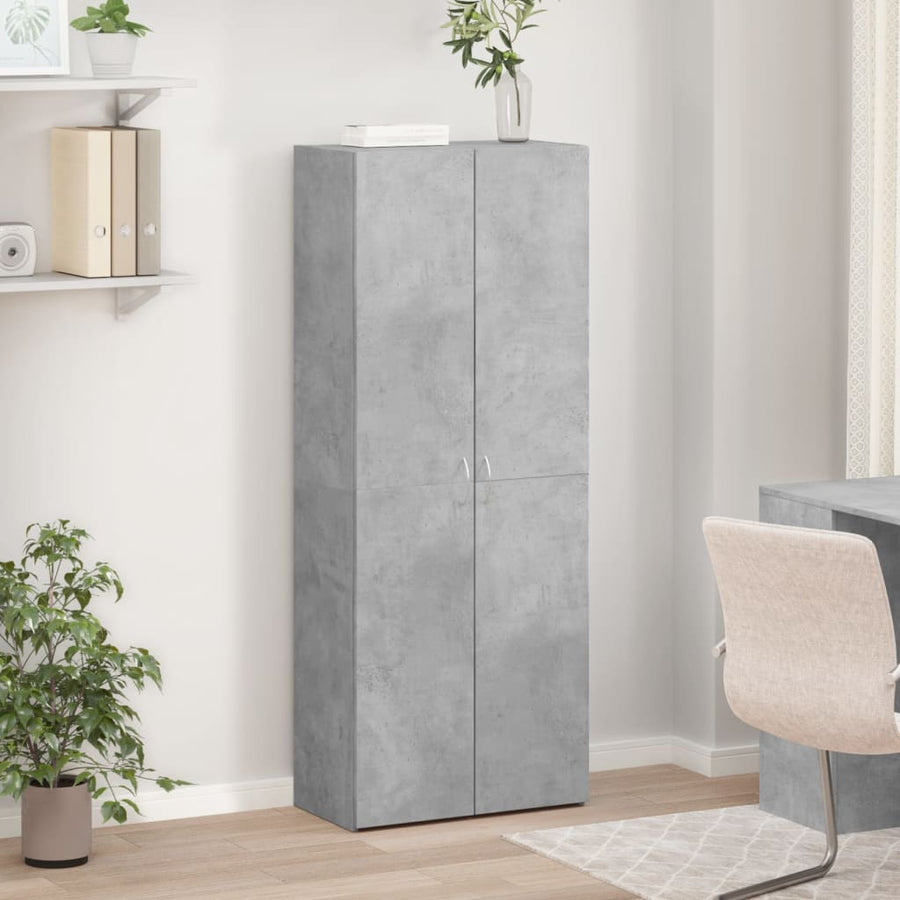 Archiefkast 60x32x153 cm bewerkt hout betongrijs