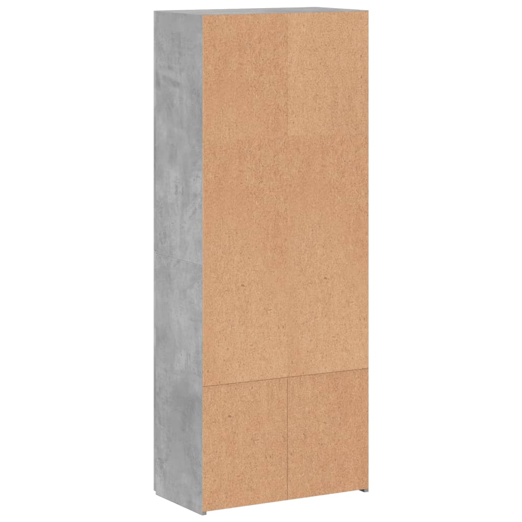 Archiefkast 60x32x153 cm bewerkt hout betongrijs