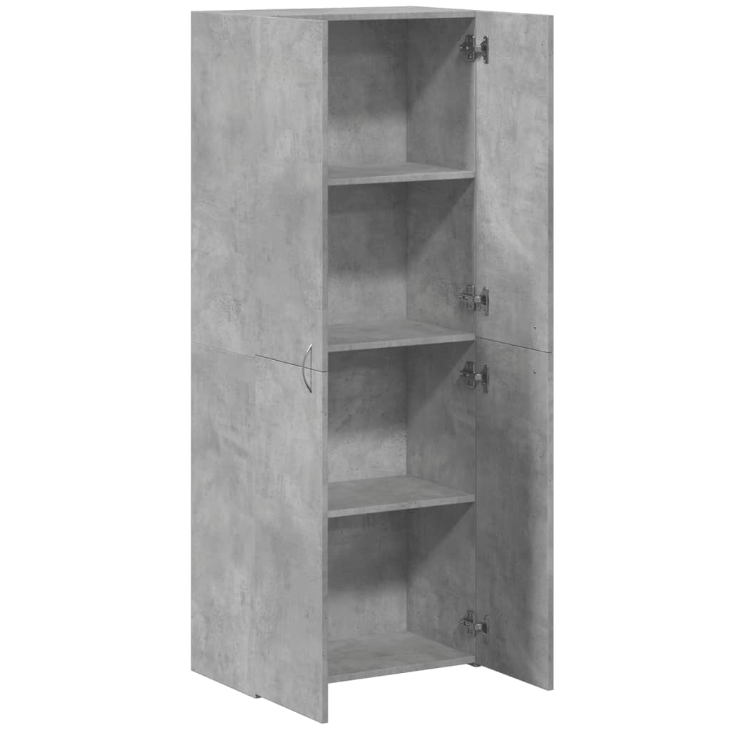 Archiefkast 60x32x153 cm bewerkt hout betongrijs