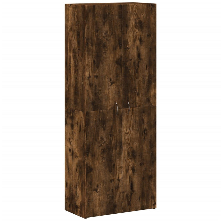 Archiefkast 60x32x153 cm bewerkt hout gerookt eikenkleurig