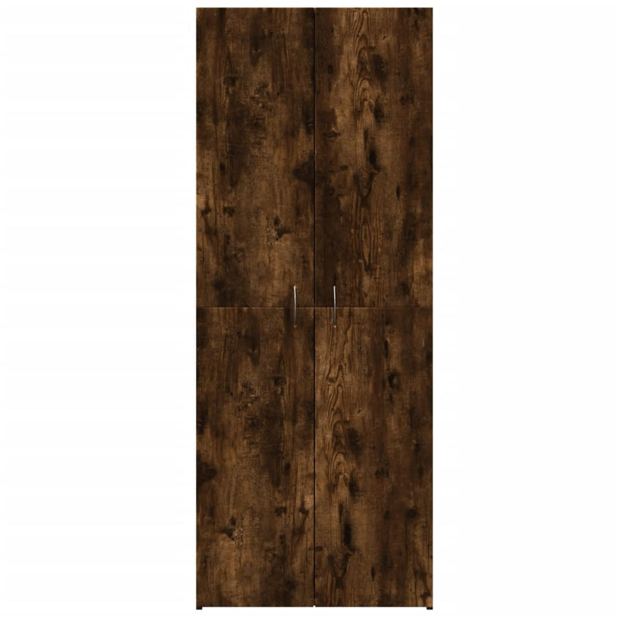 Archiefkast 60x32x153 cm bewerkt hout gerookt eikenkleurig