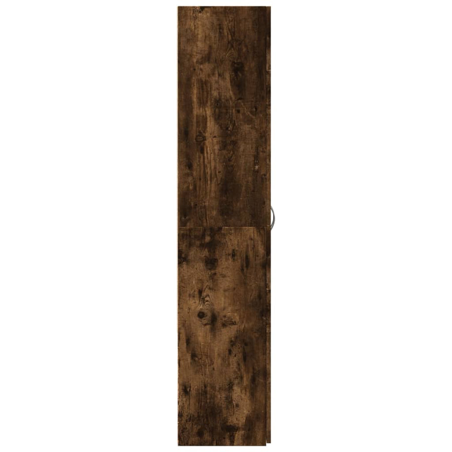Archiefkast 60x32x153 cm bewerkt hout gerookt eikenkleurig