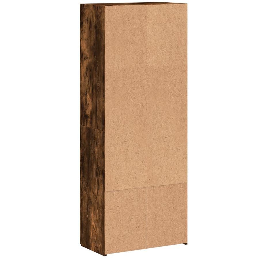 Archiefkast 60x32x153 cm bewerkt hout gerookt eikenkleurig