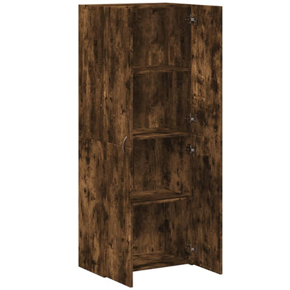 Archiefkast 60x32x153 cm bewerkt hout gerookt eikenkleurig