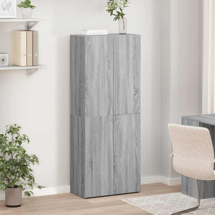 Archiefkast 60x32x153 cm bewerkt hout grijs sonoma eikenkleurig