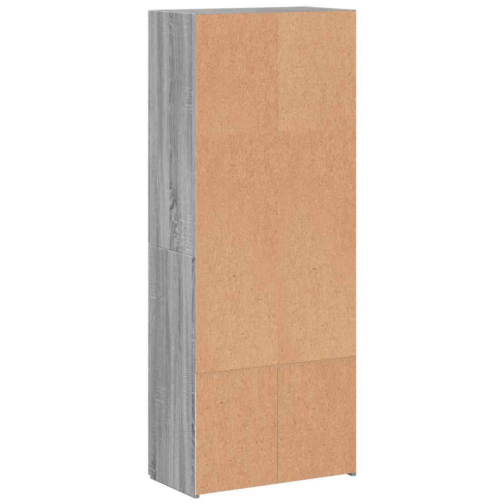 Archiefkast 60x32x153 cm bewerkt hout grijs sonoma eikenkleurig