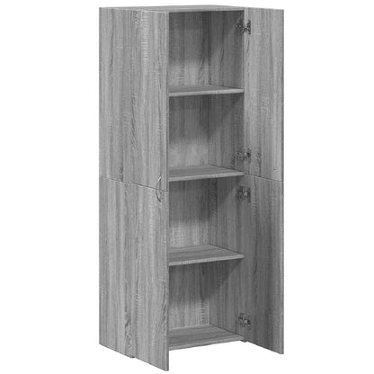 Archiefkast 60x32x153 cm bewerkt hout grijs sonoma eikenkleurig
