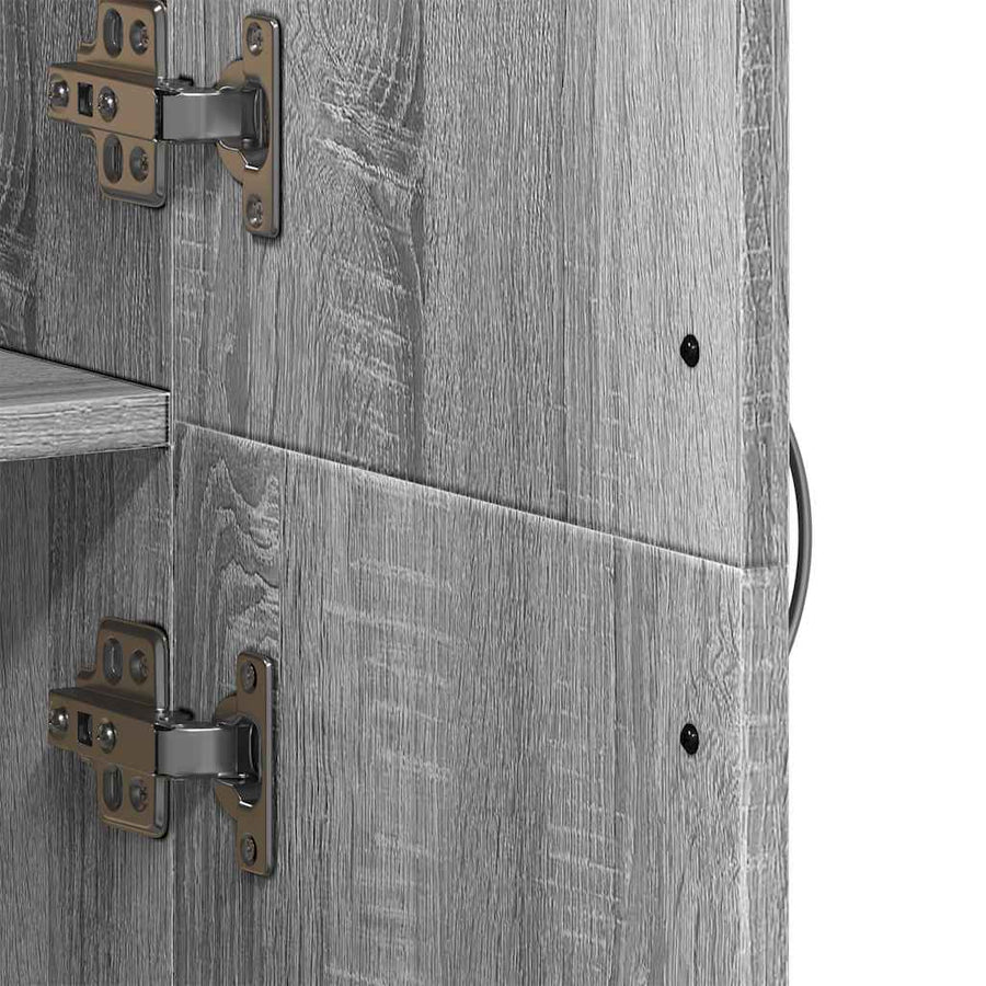 Archiefkast 60x32x153 cm bewerkt hout grijs sonoma eikenkleurig