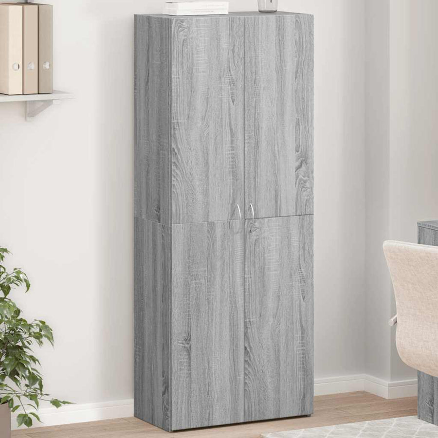 Archiefkast 60x32x153 cm bewerkt hout grijs sonoma eikenkleurig