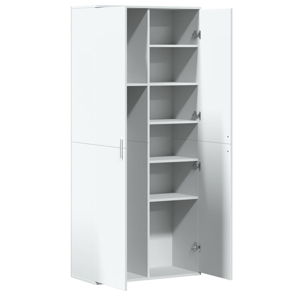Hoge kast 80x35x180 cm bewerkt hout wit