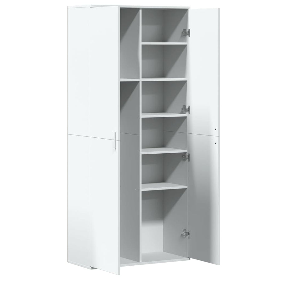 Hoge kast 80x35x180 cm bewerkt hout wit