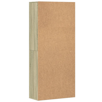 Hoge kast 80x35x180 cm bewerkt hout sonoma eikenkleurig
