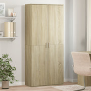 Hoge kast 80x35x180 cm bewerkt hout sonoma eiken