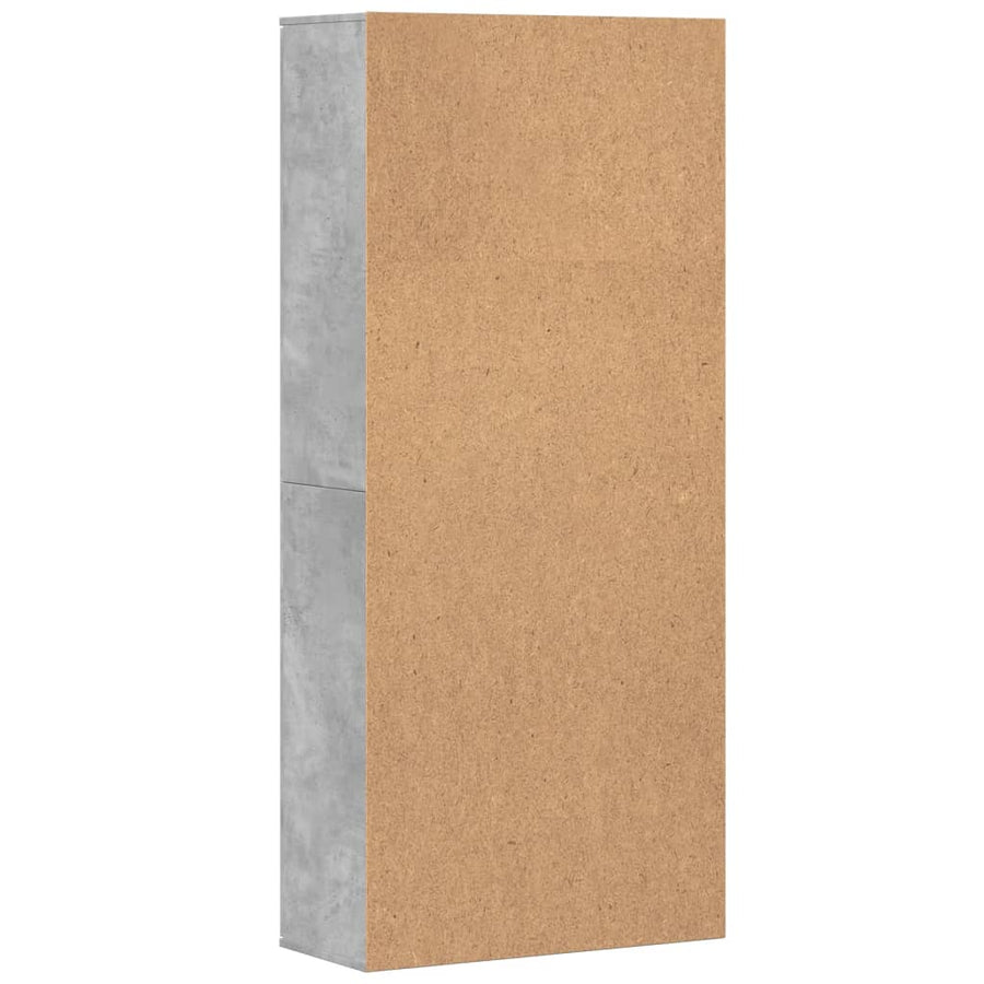 Hoge kast 80x35x180 cm bewerkt hout betongrijs