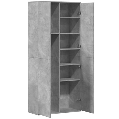 Hoge kast 80x35x180 cm bewerkt hout betongrijs