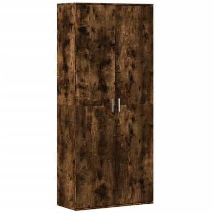 Hoge kast 80x35x180 cm bewerkt hout gerookt eikenkleurig