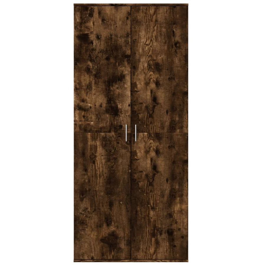 Hoge kast 80x35x180 cm bewerkt hout gerookt eikenkleurig