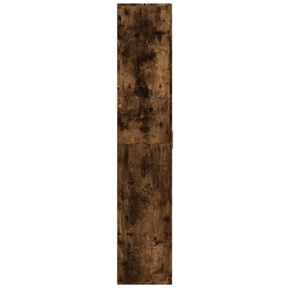 Hoge kast 80x35x180 cm bewerkt hout gerookt eikenkleurig