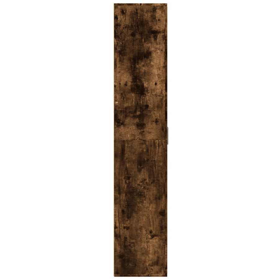 Hoge kast 80x35x180 cm bewerkt hout gerookt eikenkleurig