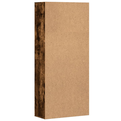 Hoge kast 80x35x180 cm bewerkt hout gerookt eikenkleurig