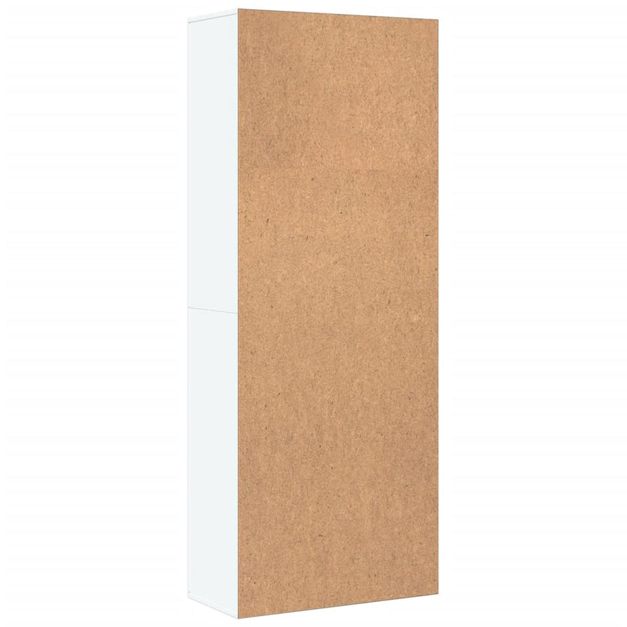 Hoge kast 70x35x180 cm bewerkt hout wit