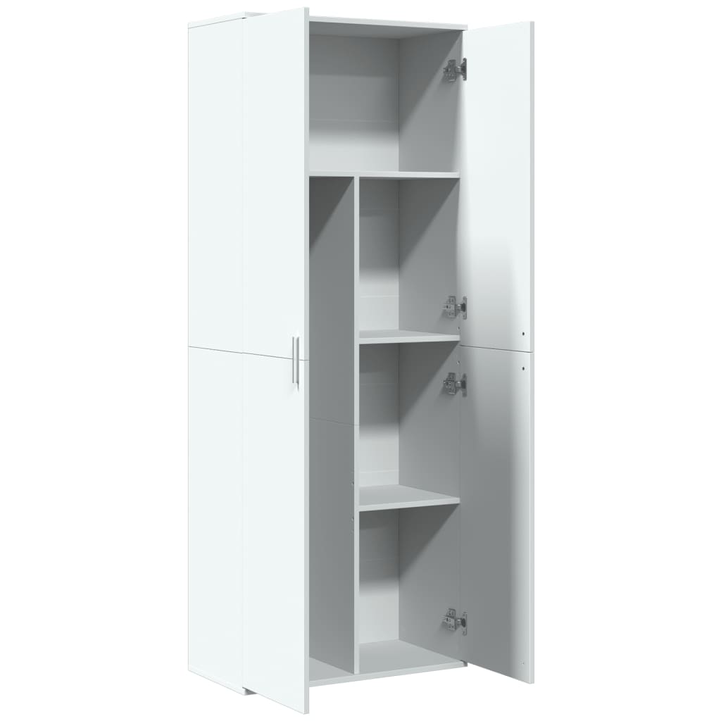 Hoge kast 70x35x180 cm bewerkt hout wit