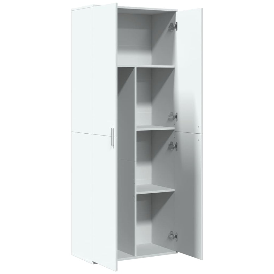 Hoge kast 70x35x180 cm bewerkt hout wit