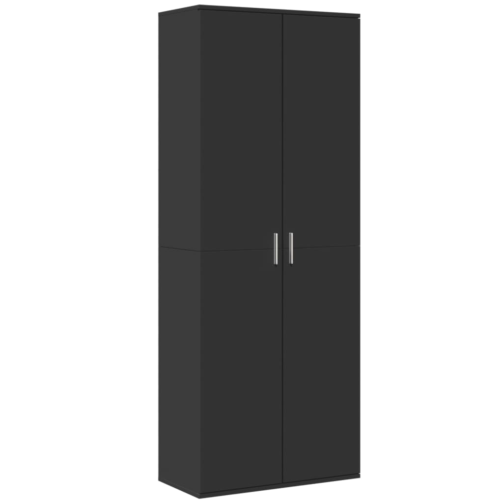 Hoge kast 70x35x180 cm bewerkt hout zwart