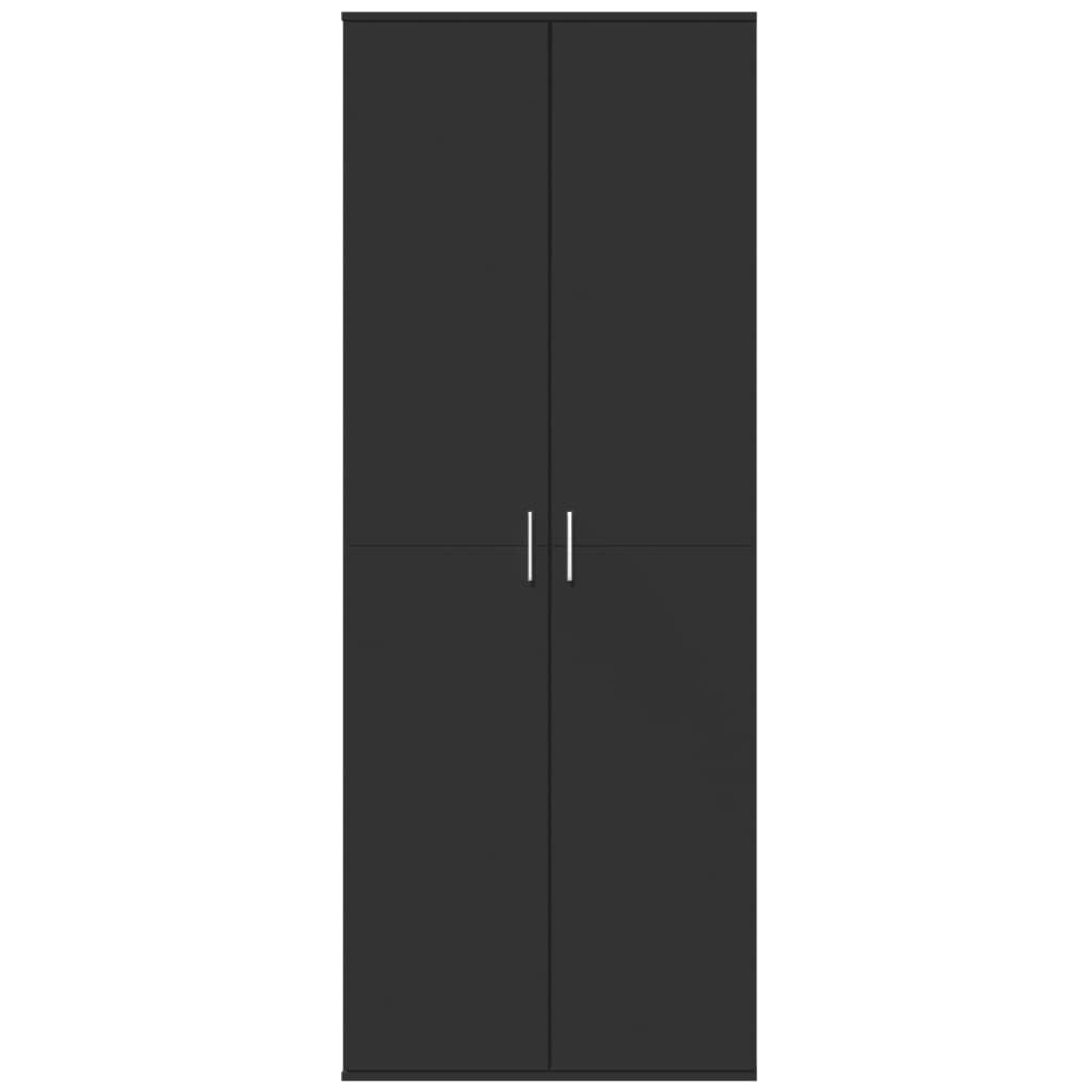 Hoge kast 70x35x180 cm bewerkt hout zwart