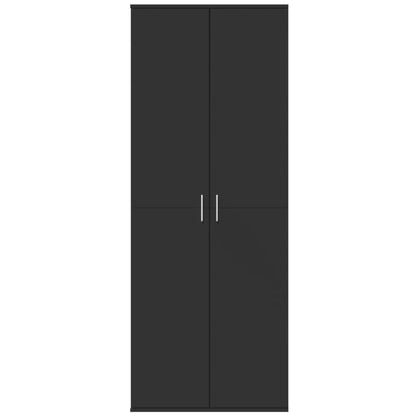 Hoge kast 70x35x180 cm bewerkt hout zwart