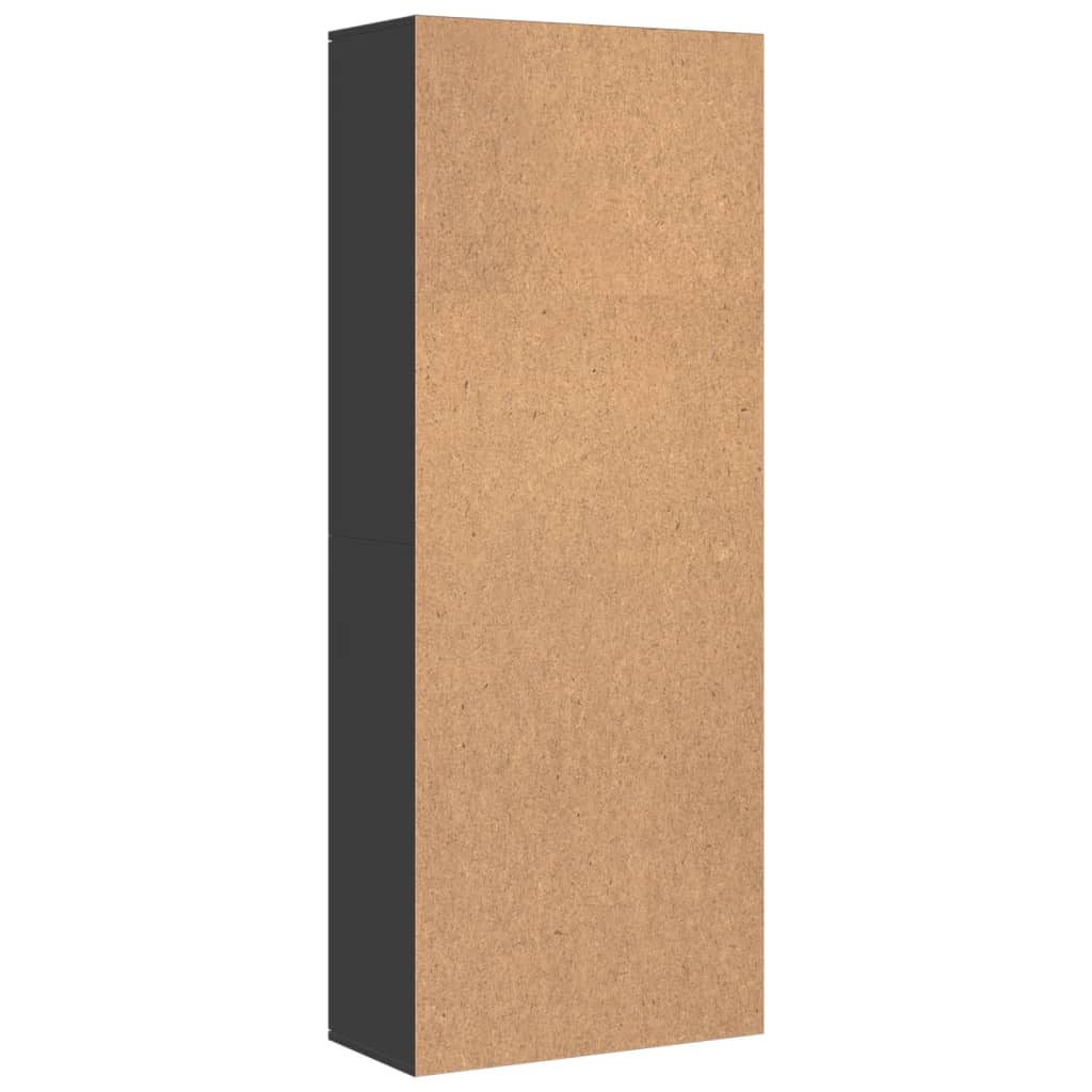Hoge kast 70x35x180 cm bewerkt hout zwart
