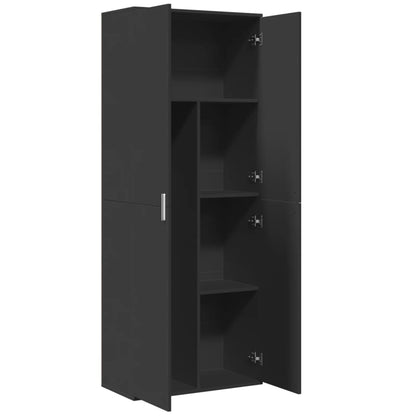 Hoge kast 70x35x180 cm bewerkt hout zwart