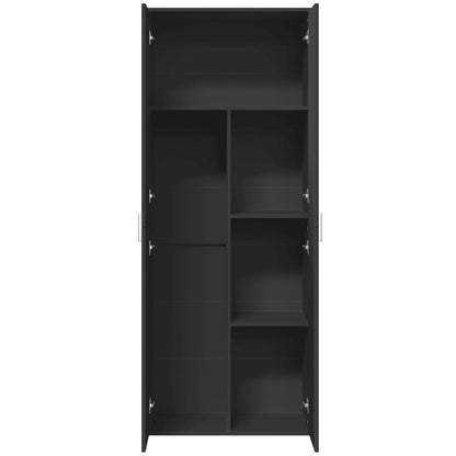 Hoge kast 70x35x180 cm bewerkt hout zwart