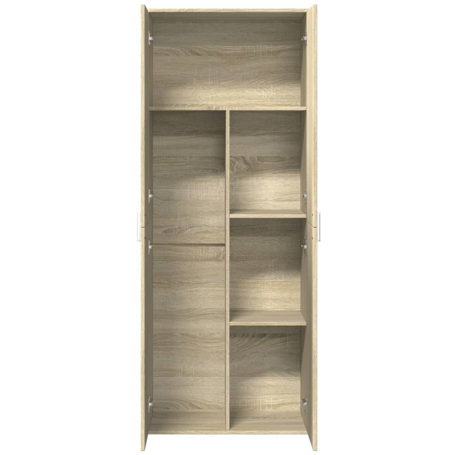 Hoge kast 70x35x180 cm bewerkt hout sonoma eikenkleurig