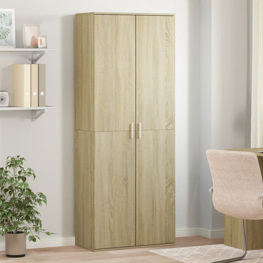 Hoge kast 70x35x180 cm bewerkt hout sonoma eikenkleurig