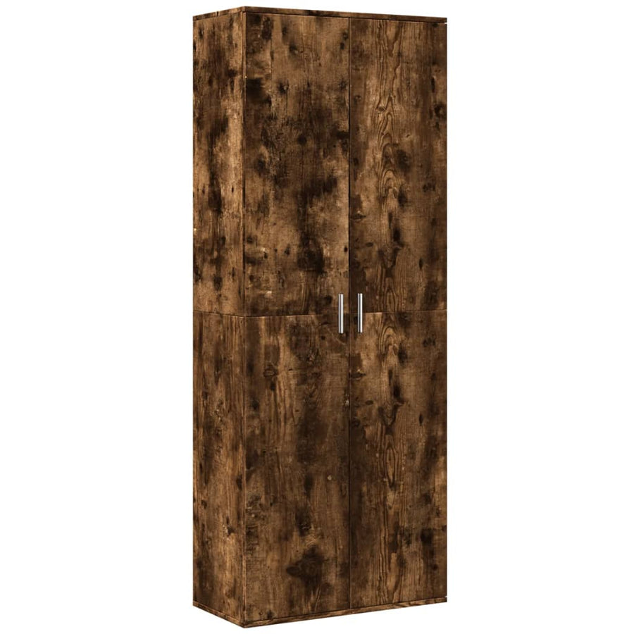 Hoge kast 70x35x180 cm bewerkt hout gerookt eikenkleurig
