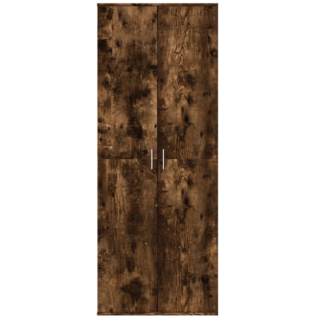 Hoge kast 70x35x180 cm bewerkt hout gerookt eikenkleurig