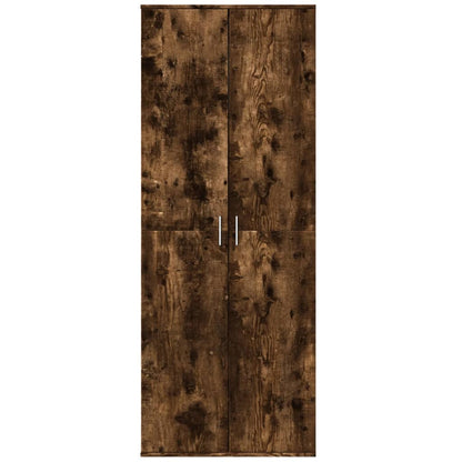 Hoge kast 70x35x180 cm bewerkt hout gerookt eikenkleurig